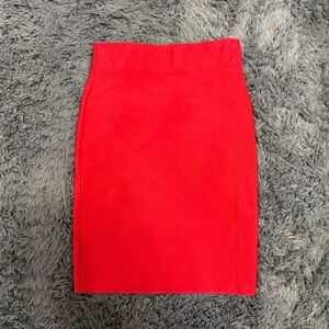 Elegant Red Pencil Skirt